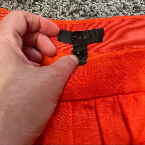 J. Crew Orange Linen Skirt Size 4 🧡 - Picture 2 of 4